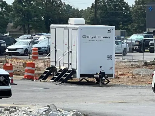 construction site restroom trailer