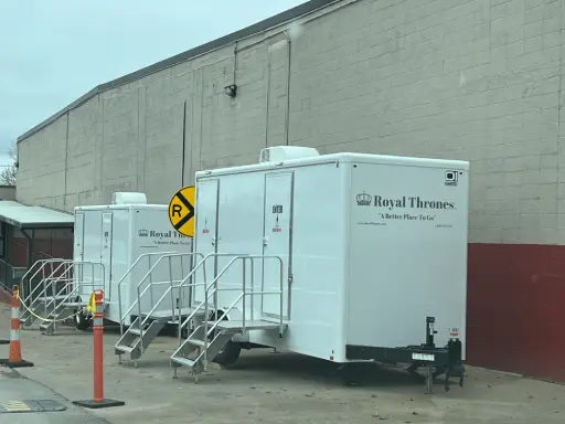 Two station restroom trailer rental in Kansas City